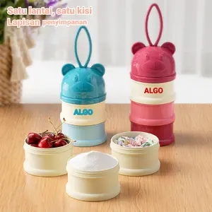 Kotak susu bubuk bayi, kotak makanan pelengkap kemasan luar portabel, tangki penyimpanan tertutup susu bubuk tiga lapis plastik food grade