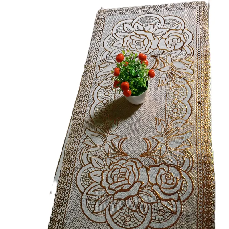 taplak meja tamu cantik anti air warna kuning gold/1pcs 3