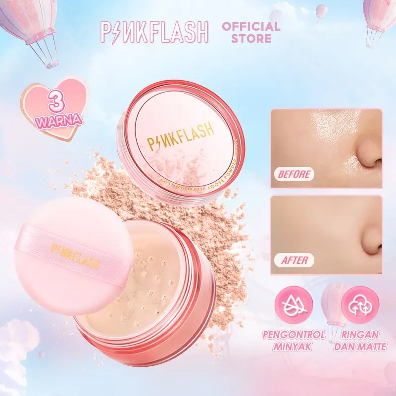 PINKFLASH Lasting Matte Setting Loose Powder | Bedak Tabur Pink Flash BPOM PF-F06 4