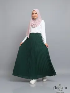 Naomi skirt - Rok Plisket Wanita Ceruty Baby Doll Premium Bawahan Muslim Panjang prisket Rempel outfit muslimah