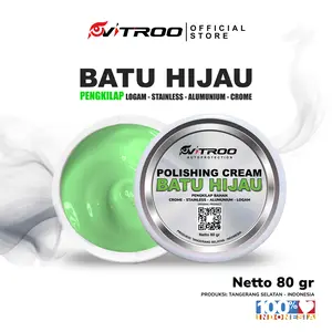Vitroo Polishing Cream Batu Hijau Batu IJO Krim Poles Untuk Pengkilap Mesin Velg Stainless Crom Alumunium Mobil Motor Accessories Car Kendaraan