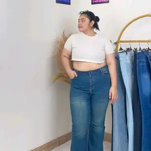 Carla Retro Cutbray Bootcut by Superjeans - Celana Panjang Jeans Wanita - Stretch - Normal & Big Size