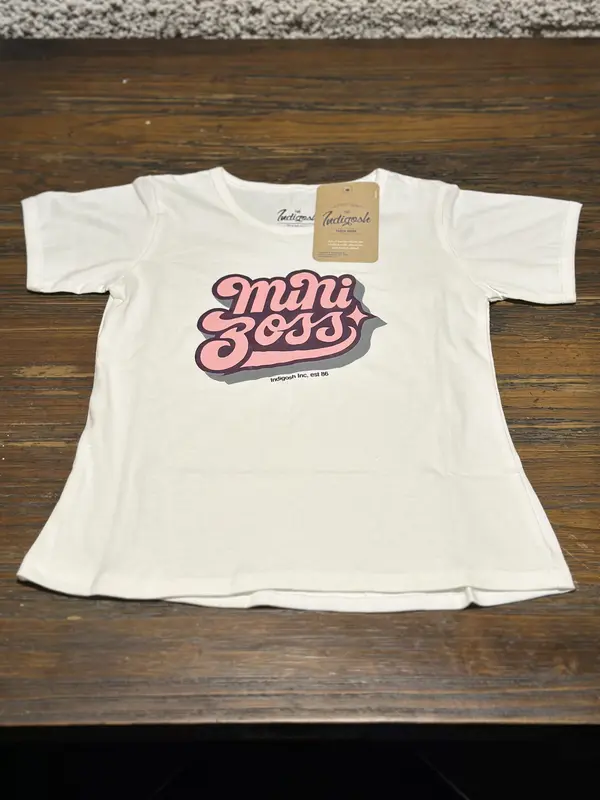 Indigosh Pakaian Anak T-Shirt gambar MiniBoss warna Putih 0