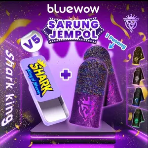 [ V5 DUAL VIBER ] bluewow shark king 22/23 gaming finger sleeve 4D layar sentuh Responsif PUBG/MLBB/ FREE FIRE depan serat perak belakang serat karbon