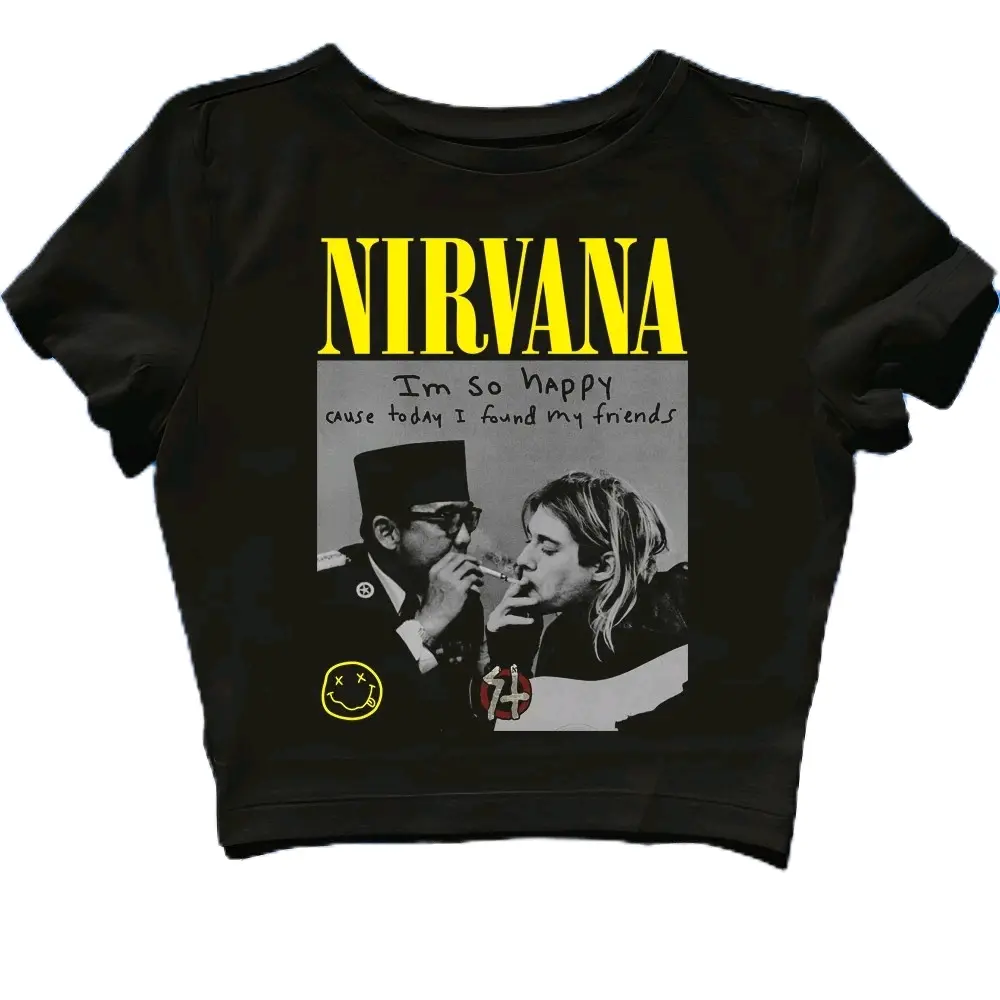 Baby tee Soekarno dan Kurt y2k style crop