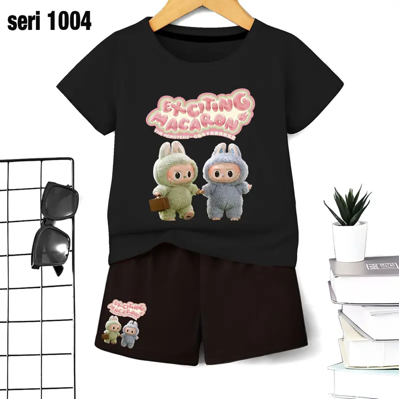 hoki Setelan Premium Stelan  Anak Cewek Cowok Oneset Unisex Set Anak kekekinian Baju Celana Fashion 3