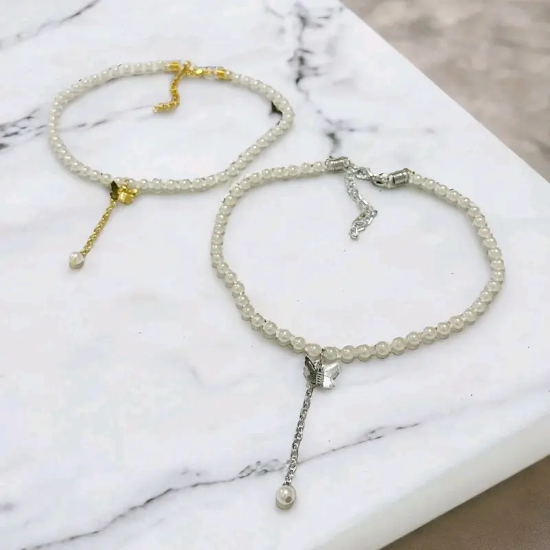 Lorelei Butterfly Chain Necklace Kalung Beads Kupu Kupu Rantai Untai Handmade Fashion 1