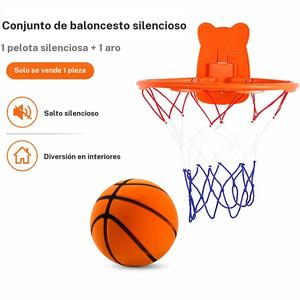 Juego de pelota para interiores silencioso - Baloncesto silencioso con canasta para juego en silencio - Rebote libre de ruido - Aro de baloncesto silencioso incluido - Kit de juego de pelota silencioso para diversión en interiores