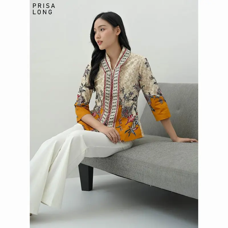 Evercloth Prisa Blouse Wanita Atasan Wanita Blouse Kutubaru Batik 4