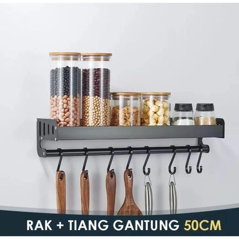 Rak dapur Rak bumbu gantung Rak penyimpanan bumbu Rak bumbu tempel dinding Ambalan Besi 5