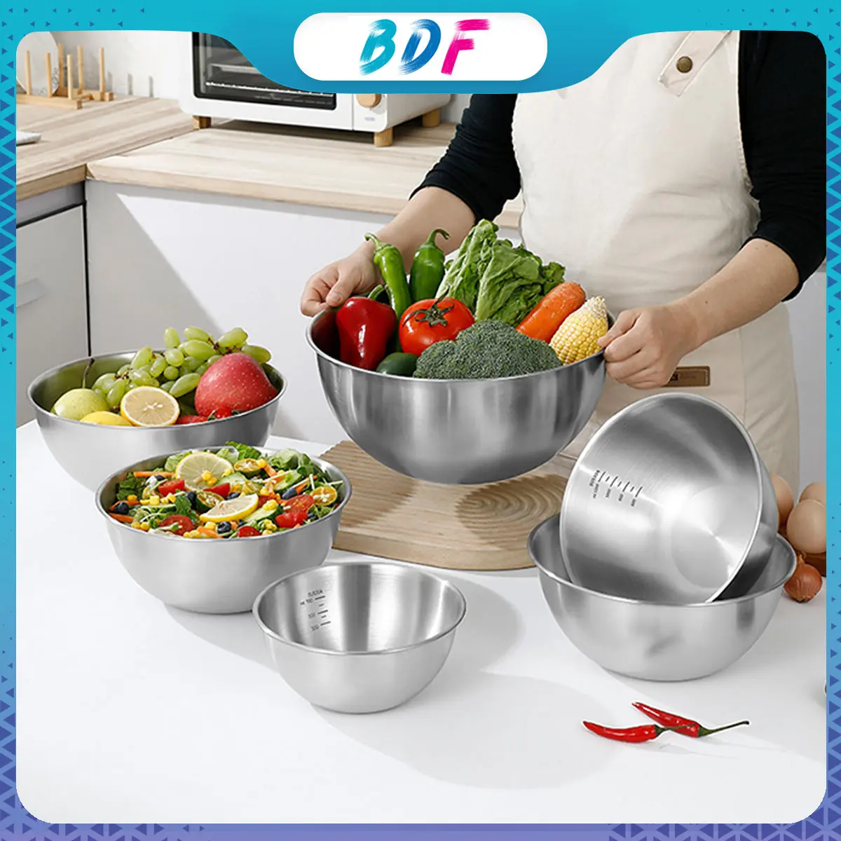 【COD】4 pcs 17cm-25cm Waskom Tebal Mixing Bowl Super Dalam