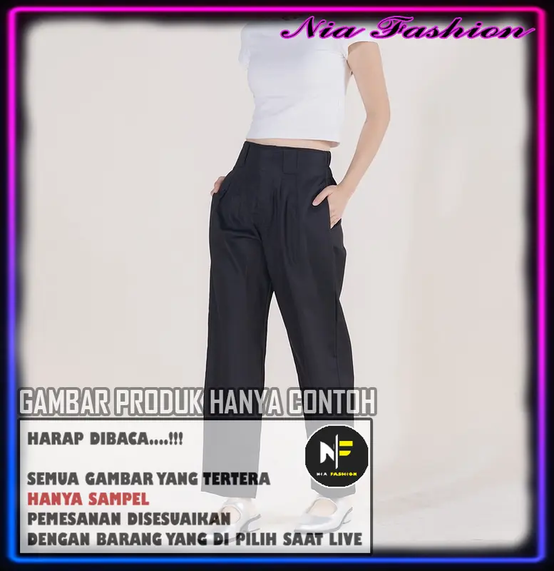 NiaFashion Aires Pants Celana bahan Celana Kantor Wanita NF.018 0