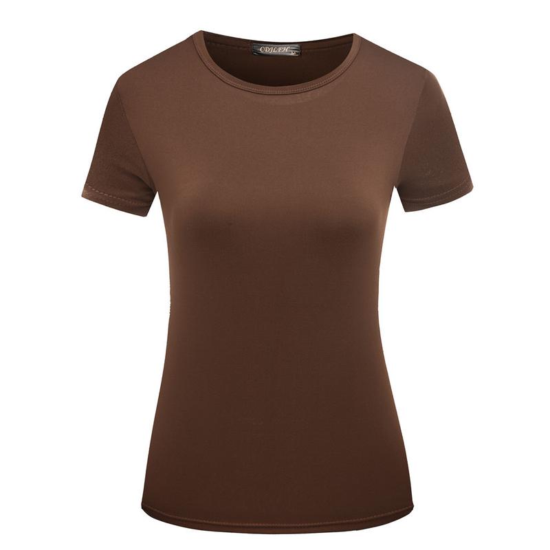 Product Introduction of Women Short Sleeves T-shirt Bottoming Shirt Round Neck Shirt Black White Solid Color Top Homewear T-shirt 5