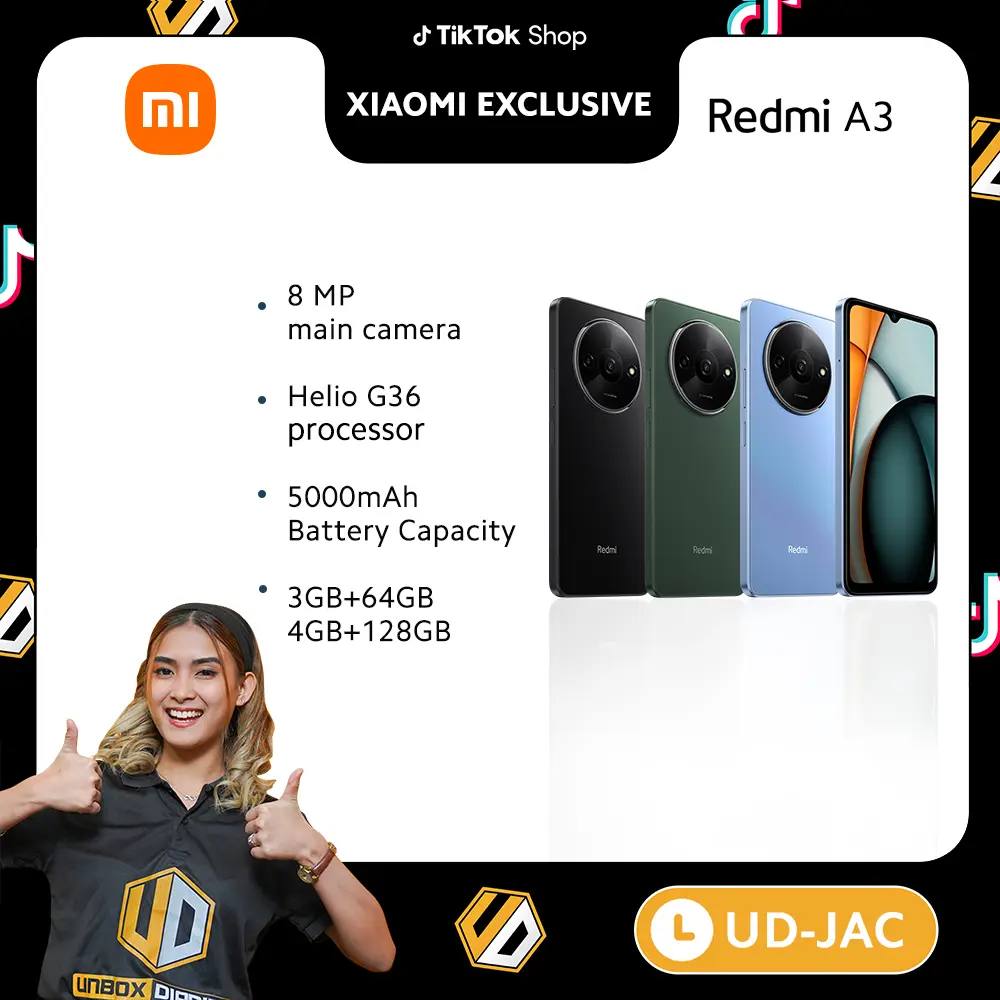 【UD-Jac Live Exclusive】Redmi A3 MediaTek Helio G36 processor 6.71" Dot Drop display