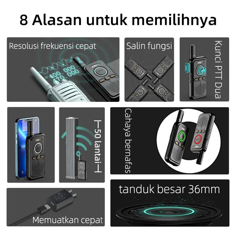KSUN ht jarak jauh 5km murah walkie talkie UHF  handy talky 4200mAh 2
