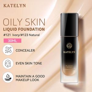 Kem Nền Dạng Lỏng, KATELYN, Che Khuyết Điểm Và Kiểm Soát Dầu, Lâu Trôi, Không Thấm Nước, Không Tẩy Trang, Thích Hợp Cho Da Hỗn Hợp, Che Khuyết Điểm Siêu Cao