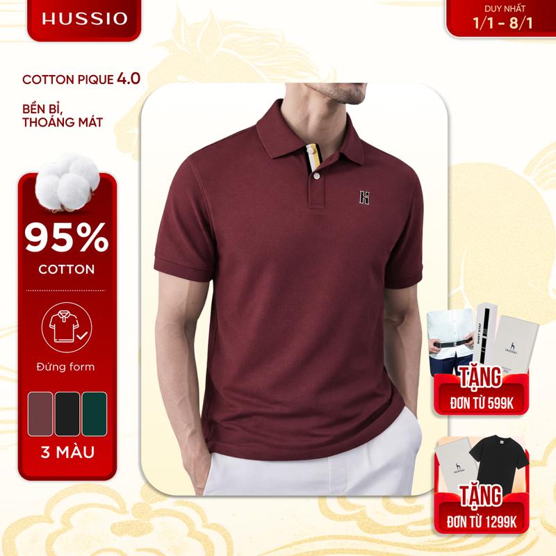   NOEL COLLECTION  Áo Polo Nam cao cấp REON vải cotton pique 4.0 mềm mịn bền bỉ sang trọng lịch lãm - HUSSIO 