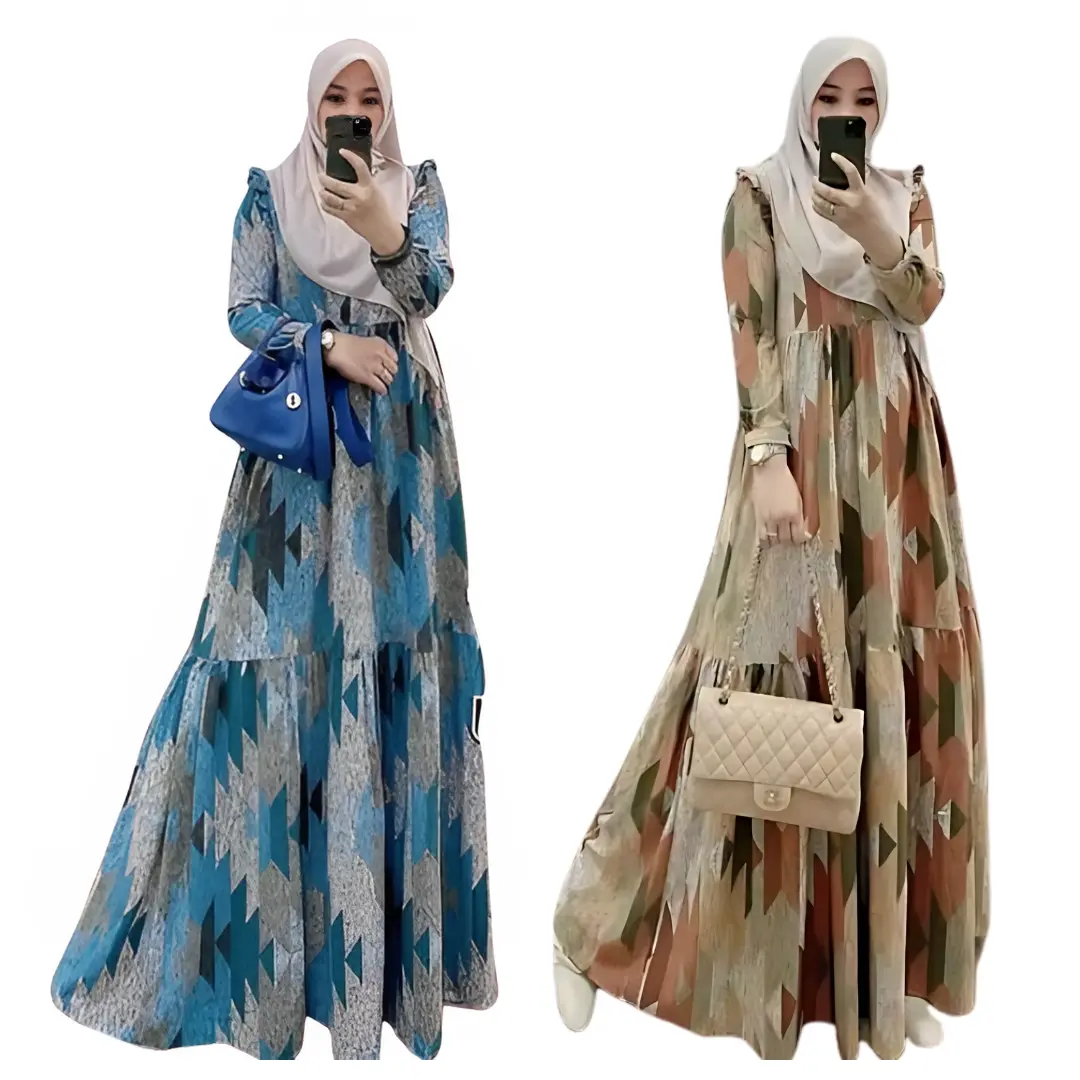 Gamis Hyget Sabina Panjang Wanita Dress Nyaman Serut Tebal Variasi Gamis Muslim Murah Gamis Daster Melar