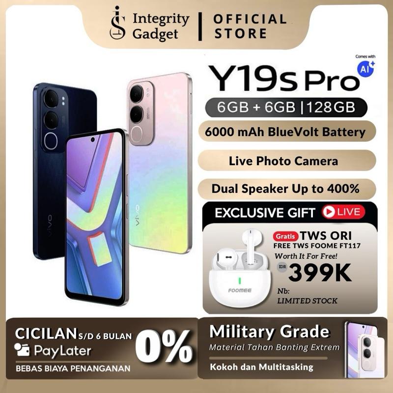 NEW VIVO Y19s PRO 6+6/128 NEW ORIGINAL Resmi 12 Bulan [Military Shop  Tokopedia