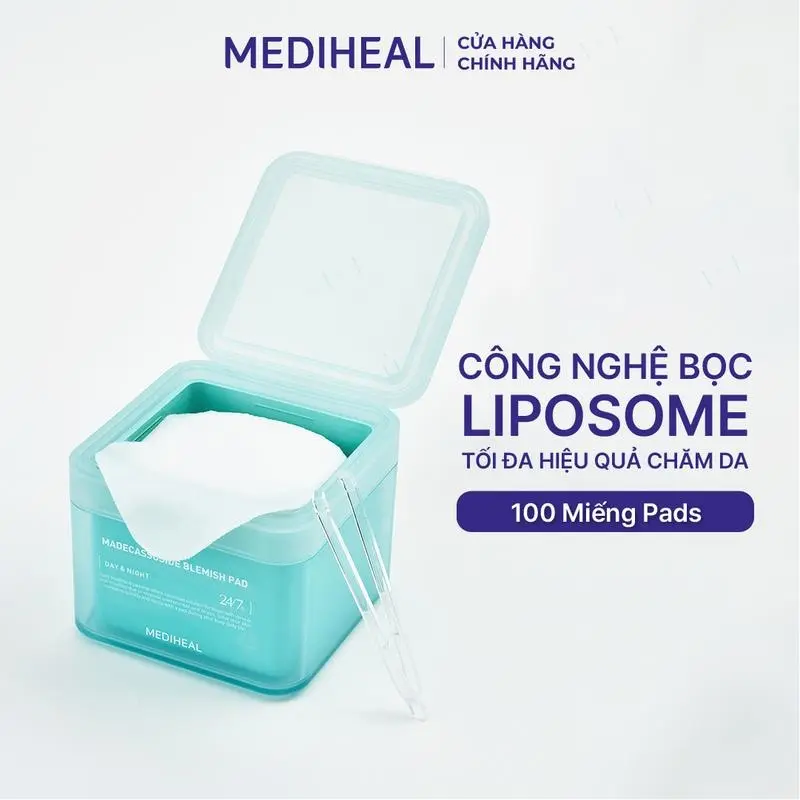 Toner Pad MEDIHEAL Làm Dịu Nhanh/ Cấp Ẩm/ Làm Sáng Da/ Tẩy Tế Bào Chết 100 miếng