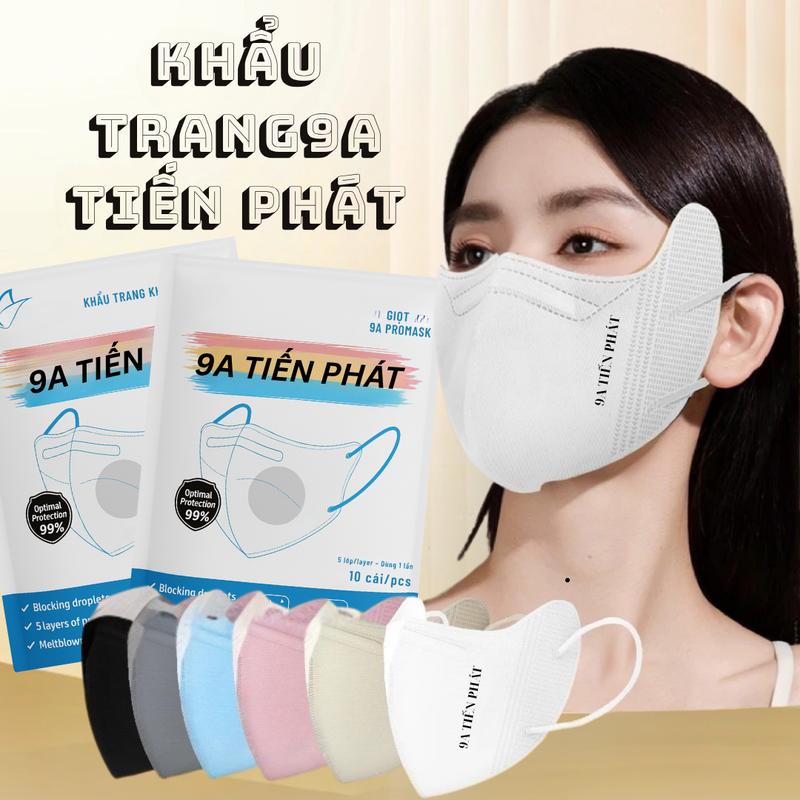 ( MUA 300 Cái 9A  TẶNG 50 Cái 5D )  khẩu trang 9a Tiến Phát đi nắng kháng khuẩn 5 lớp chống bụi mịn chống tia UV  cao cấp che kín mặt