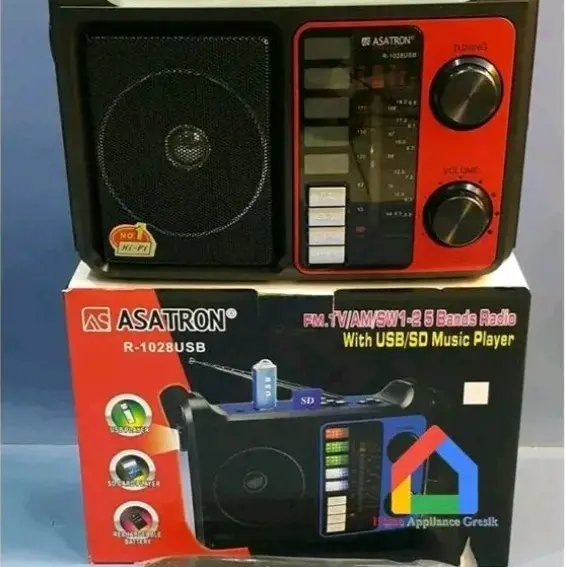 Radio portable ASTRON / R1028 USB FM/AM LISTRIK dan BATERAY