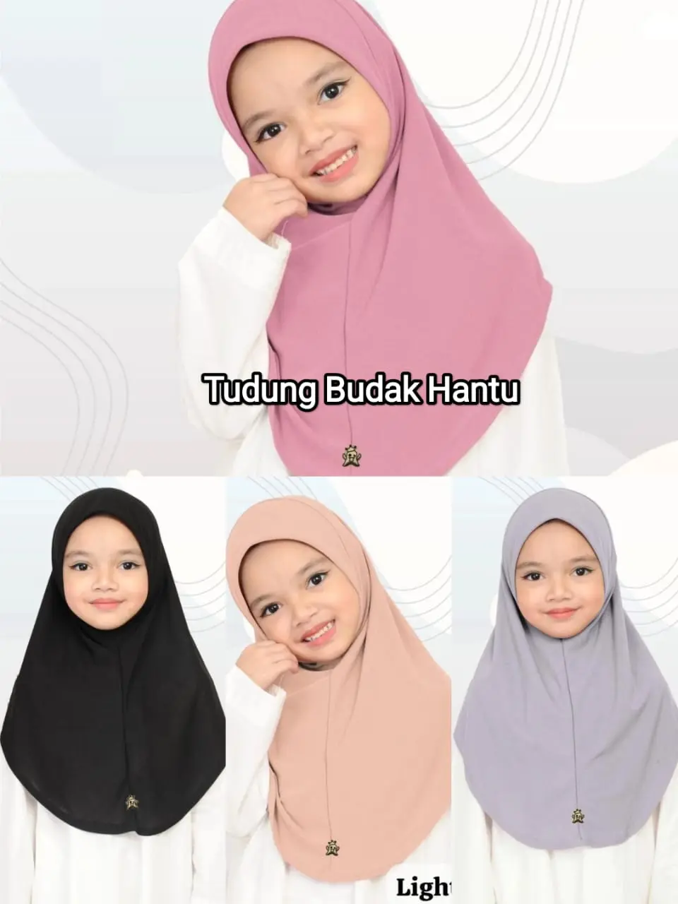 Tudung Moscrep Hantu Preimium Sarung Kids/Budak Aironless..READY STOCK Hijab Dusty Pink