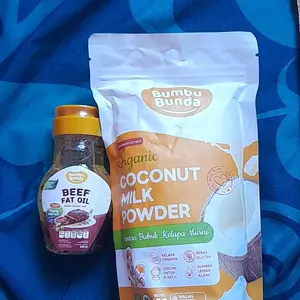 Bumbu Bunda Bundling Combo Booster [Coconut Milk Powder 150gr + Fat Oil 100ml ] | Santan MPASI | Lemak MPASI | No MSG | Bumbu Masakan Sehat