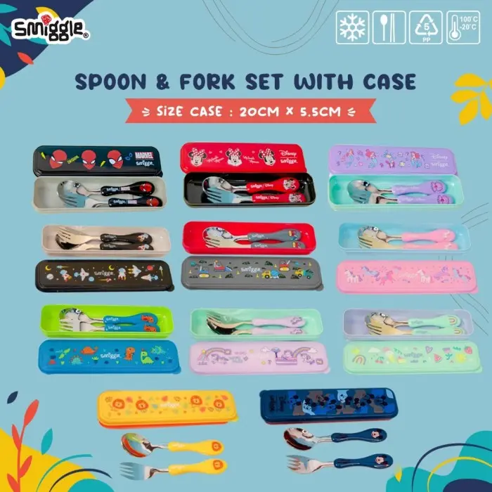 Terlaris 🌟 Smiggle Sendok Garpu Anak Animals Stainless 304 Bpa Free Sm667580