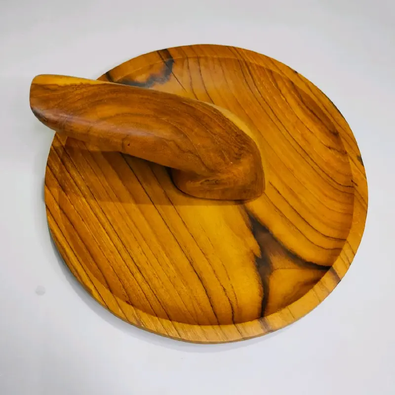 Cobek kayu jati 22cm,satu set cobek dan ulek kayu jati,cobek kayu,cobek kayu jati, Peralatan Dapur 4