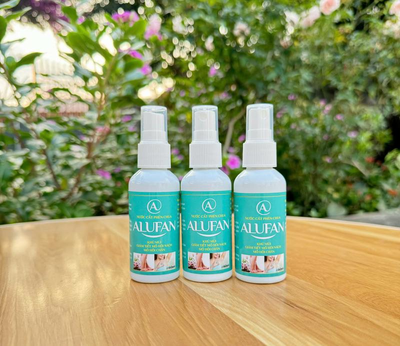Combo 3 chai xịt phèn chua alufan khử mùi hôi nách, hôi chân ( mỗi chai 60ml)