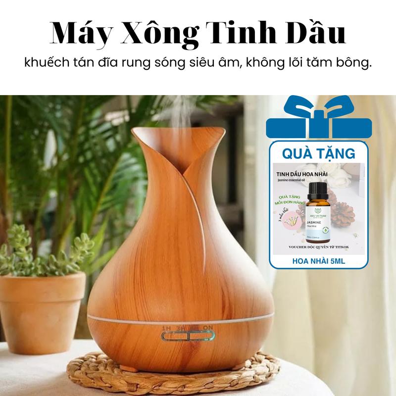 Máy Xông Tinh Dầu Phòng Ngủ ASO Máy Khuếch Tán Tinh Dầu Máy Xông Tinh Dầu Hoa Tulip 550ML -Làm Thơm Phòng Đèn Ngủ Tạo Độ Ẩm Phun Sương