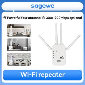 ตัวขยายสัญญาณ WiFi, SAGEWE, 1200Mbps, การเชื่อมต่อไร้สายแบบ Dual-band, 5G และ 2.4G, ตัวขยาย WIFI, AP 300mbps, เครื่องขยายสัญญาณ WiFi, เหมาะสำหรับเราเตอร์ WiFi