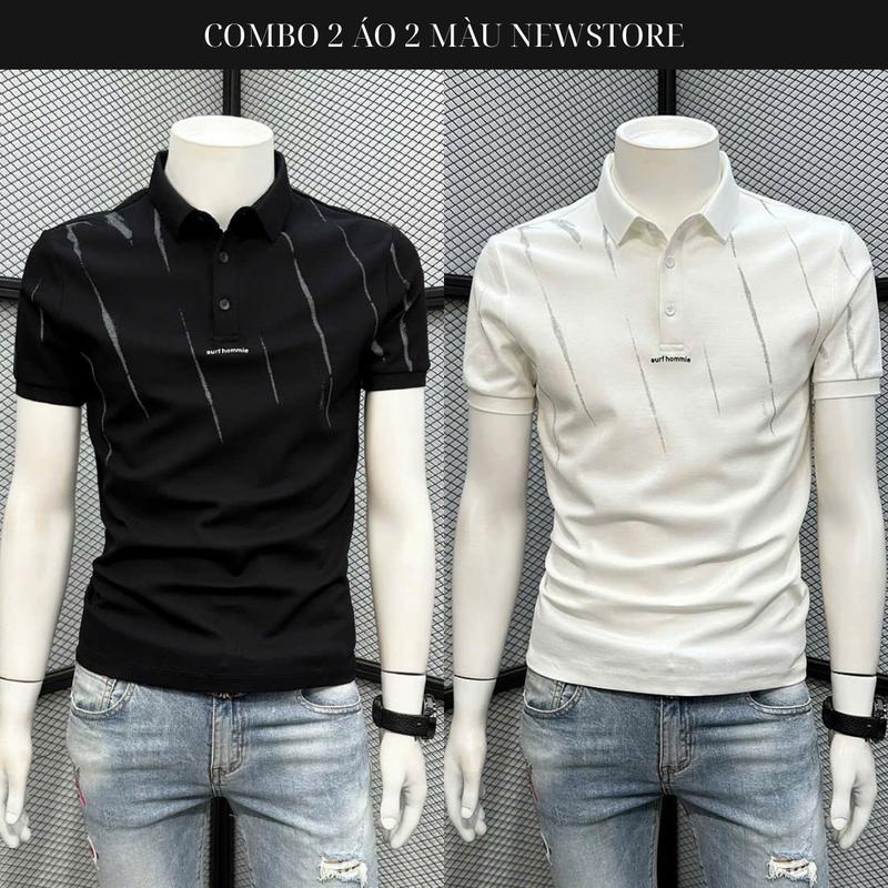 Áo POLO PL-11 BASIC nam ngắn tay thêu logo cao cấp, chất vải poly co dãn dày dặn 2 màu trắng đen PL-11 Menswear Shirt Pique