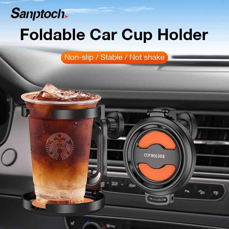 Giá Chân Đế Cốc Trên Ô Tô Sanptoch Cho Đồ Uống Cà Phê Cốc Nước Có Thể Gập Lại Chống Trượt Giá Đỡ Lỗ Thông Hơi Thích Hợp Cho Đường Kính 68mm Có Thể Đựng Chai Nước