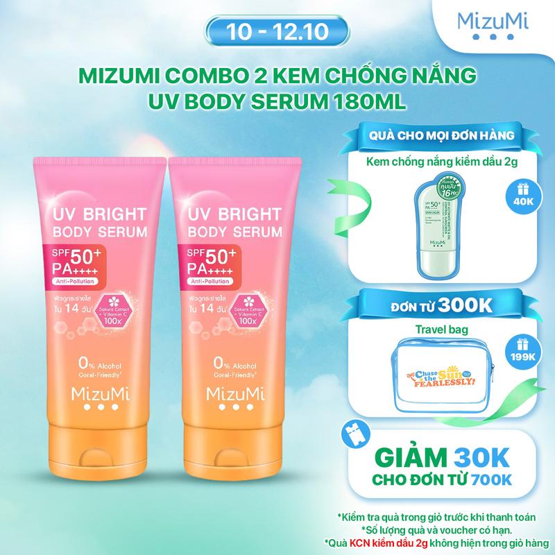 MizuMi Combo 2 Kem chống nắng UV Body Serum 180 ml