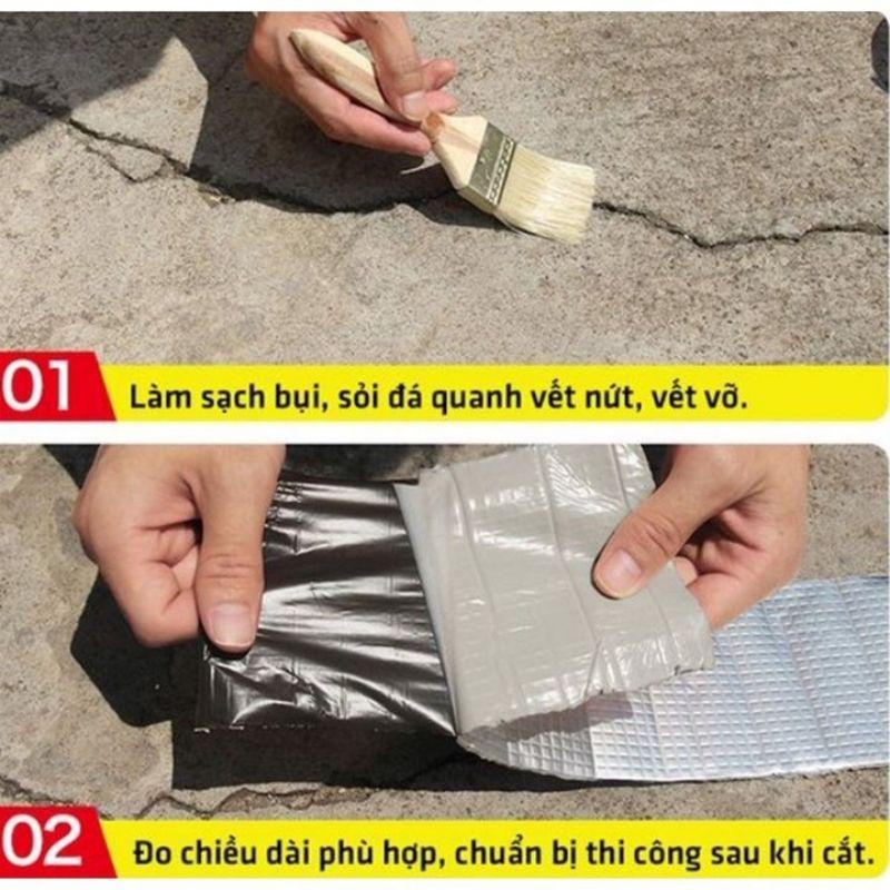 Cuộn 5 Mét Băng Keo Dán Rộng 5cm/10cm - Miếng Dán Siêu Dính Chống Thấm Nước Và Chống Dột 4