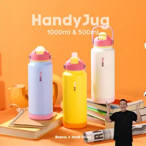 Rosca and JORDI ONSU HandyJug Tumbler Stainless 1 Liter Botol Minum 1 Liter Tahan Panas / Dingin Portable Stainless Steel Tumblr