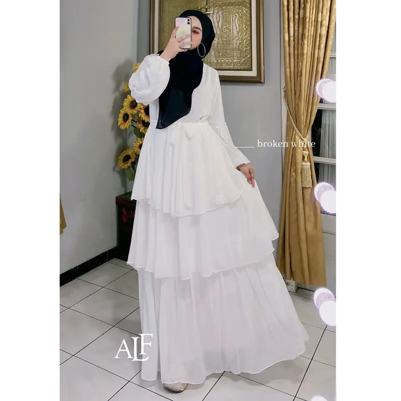 Jelita Dress Gamis Wanita Susun XXL Jumbo Only Ceruty Layer 0