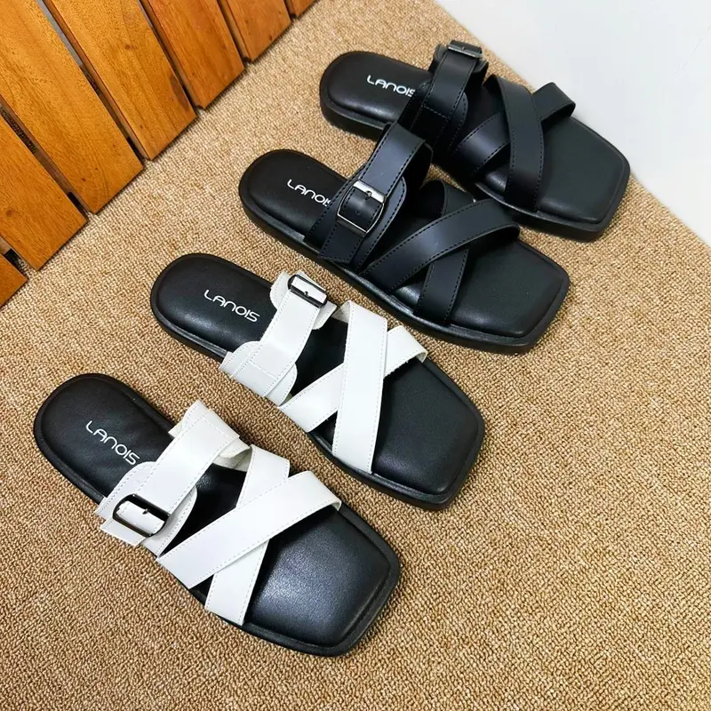 LANOIS Sandal Wanita Platform Series Sendal Kasual Cewek Strap Tali Silang Gesper Simple Elegant 5