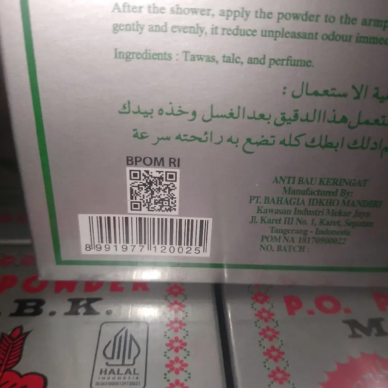 1 Box (12 saset) M.B.K p.o powder (SILVER) menghilangkan bau keringat yang tidak enak 3