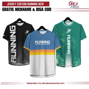 Jersey Running Costum New Fullprint Premium Gratis Pasang Nama dan Nomor