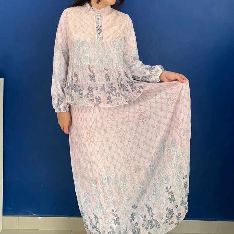FANMU DRESS - Gamis Model Onset Bunga Pink Wanita Muslim 0