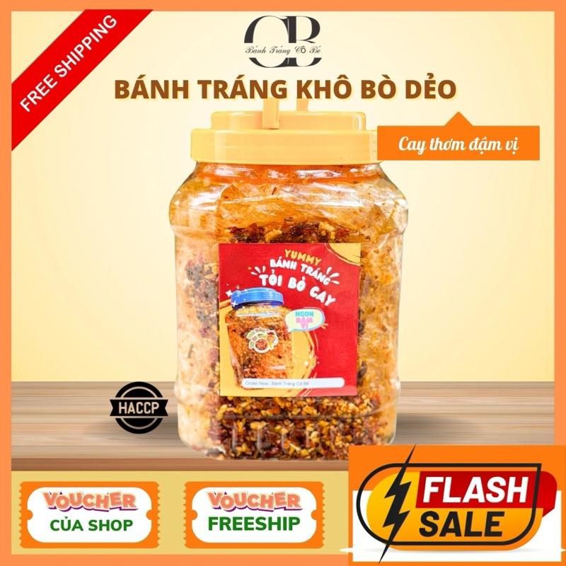 Thùng Bánh Tráng Khô Bò Dẻo Cay 500Gr - BÁNH TRÁNG CÔ BÉ - Ăn Vặt Snack Food