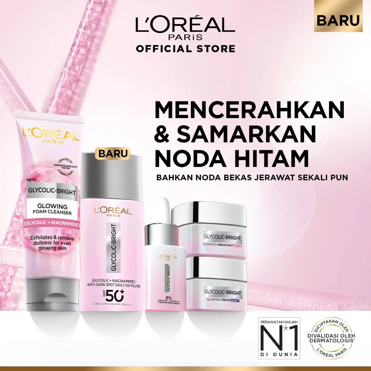 [HANYA HARI INI] L'Oreal Paris Glycolic Acid Bright Starter Skin Care Kits