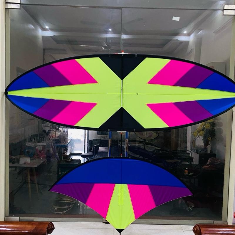 Diều cabon 3m khung xương cá tím vải riptop may gấp mép nan tím VIP đuôi nan chuối Đồ Chơi Toy