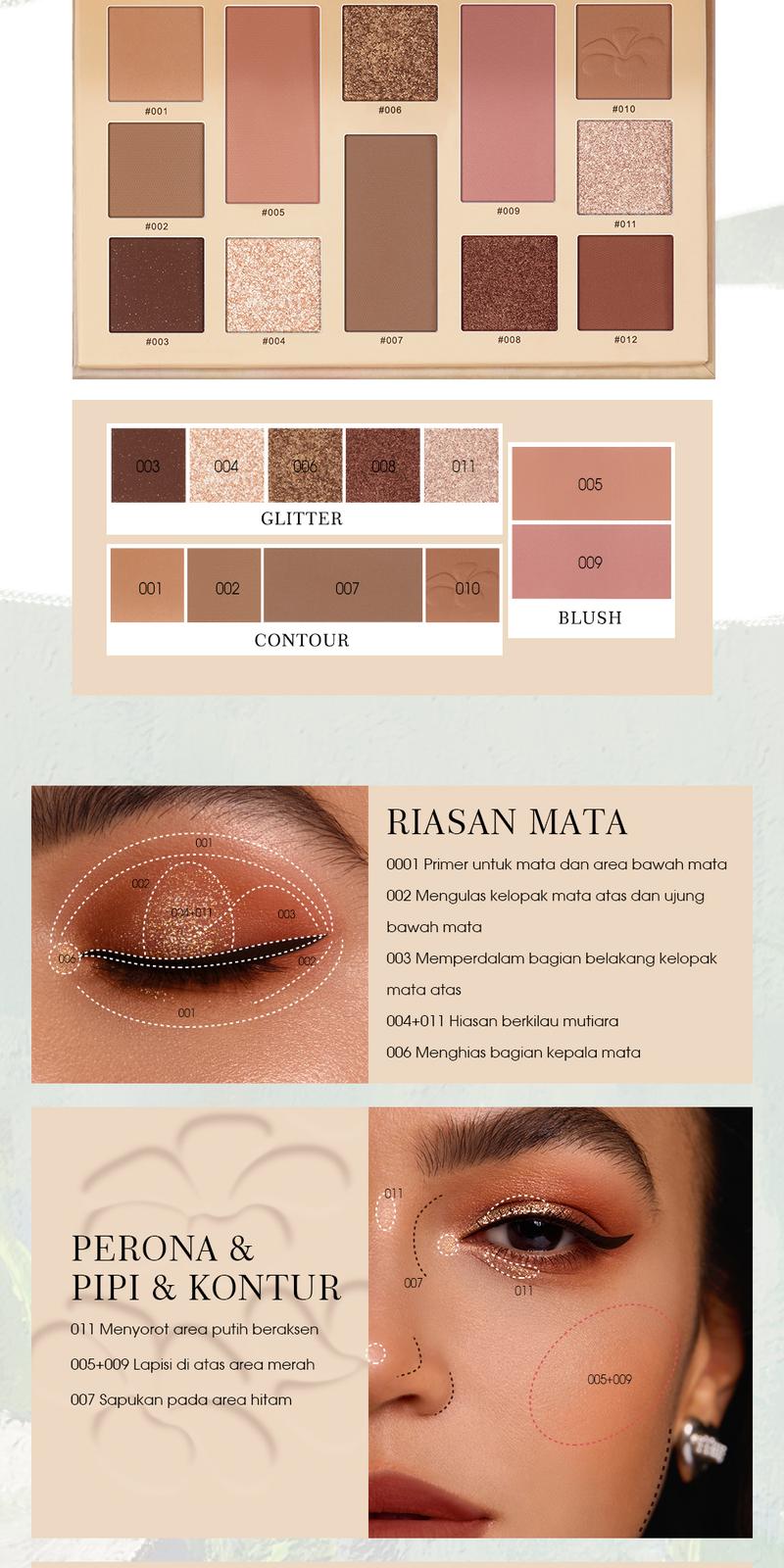 Product Introduction of urracx Eyeshadow Palette Flower Language 12 Colors FacePalette Elegant Kosmetik(13.5g) 41