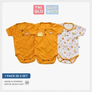TERLARIS NO.1 3PCS BAJU BAYI NEWBORN PREMIUM JUMPSUIT MUSTARD DENIM SAGE ABU CREAM