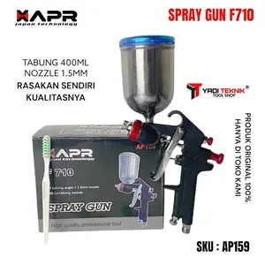 XAPR spray gun F710 14 lubang alat semprot cat nozzle 1,5mm tabung atas 400ml kualitas sama meiji