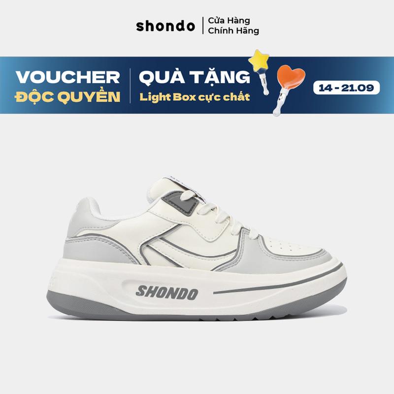   Nên tăng 1 size  Giày Sneaker Nam Nữ SHONDO Classic 2 Trắng Xám Êm Thời Trang Thích Hợp Đi Làm Đi Học Chơi SND0022 